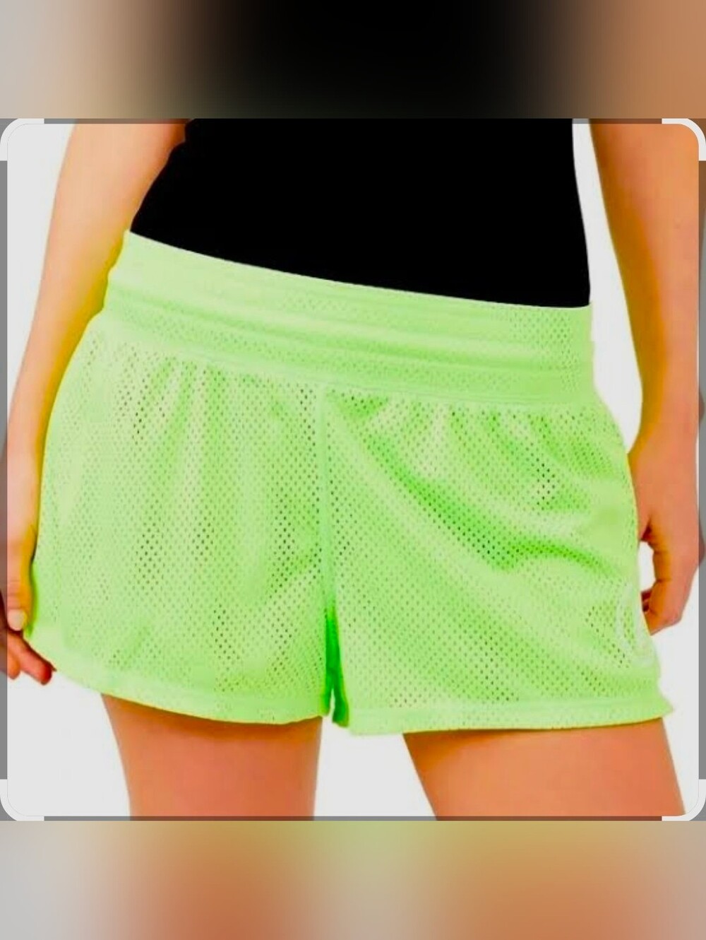 NWOT: FREE PEOPLE Neon Green Athletic Mesh Shorts